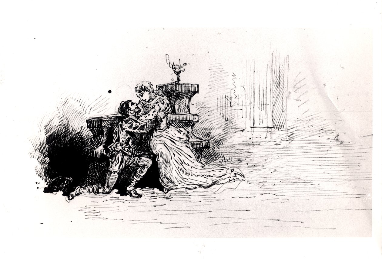 Ruy Blas的制作小册子（1838年），Victor Hugo（1802  -  85），1880年（纸笔墨水） 作者 法语学校