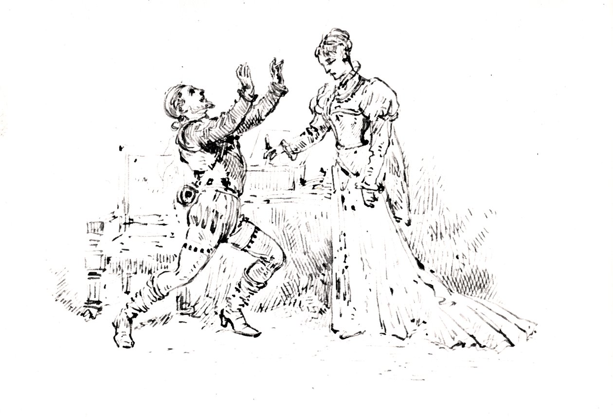 Ruy Blas的制作小册子（1838年），Victor Hugo（1802  -  85），1880年（纸笔墨水） 作者 法语学校