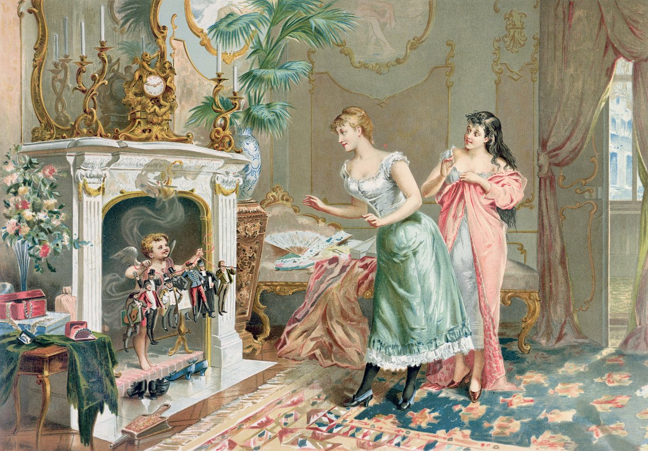 妓女发现他们的圣诞礼物，1893年 作者 法语学校