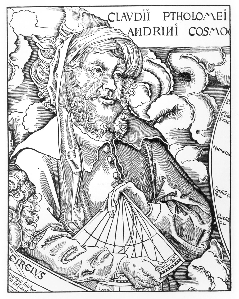 托勒密（Claudius Ptolemaeus）（约90-168）持有六分仪 作者 法语学校