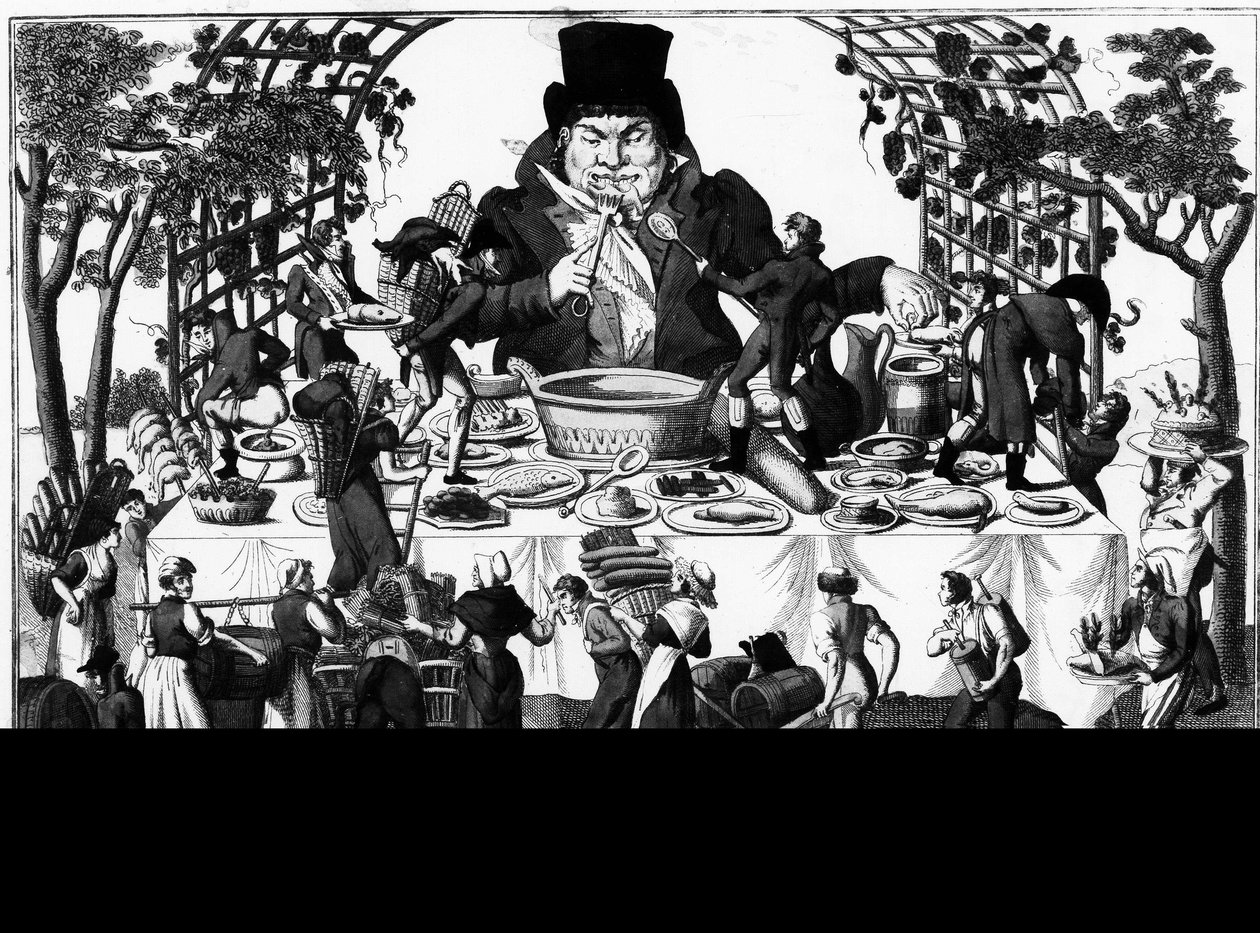Rabelais：Gargantua 与它的大树冠，雕刻在铜上。 作者 法语学校