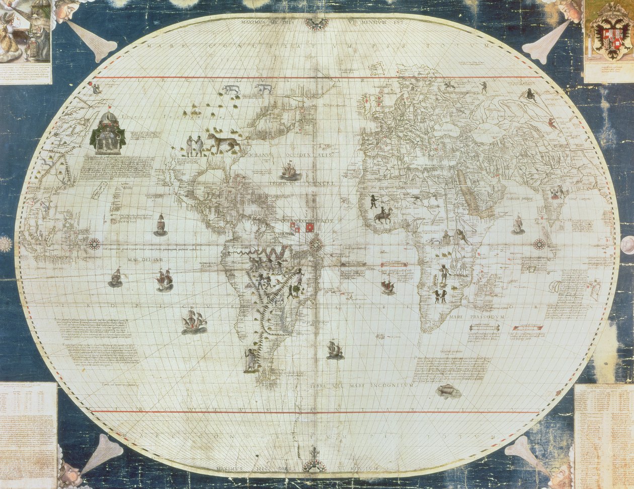 Rc C 2487世界地图，由Sebastien Cabot（c.1476-1557），1544设计 作者 法语学校