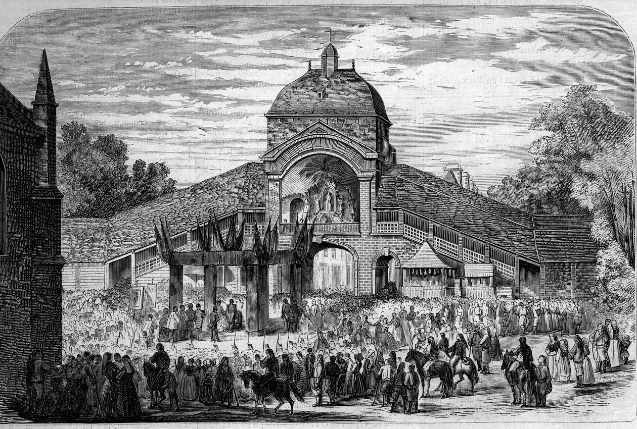 宗教仪式 - 1858年8月15日。在圣安妮-德奥雷（Sainte-Anne-d