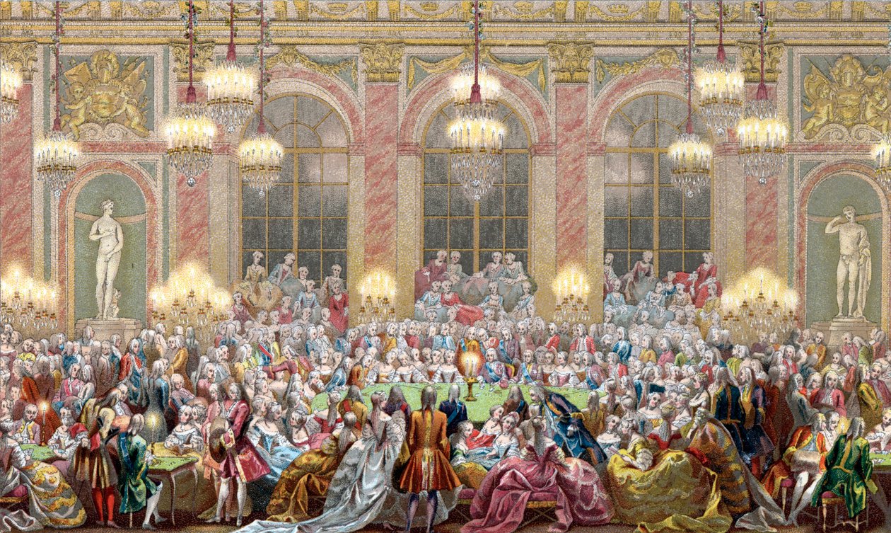表现国王路易十五宫廷中的 "国王游戏"（Jeu du roi）。 作者 法语学校