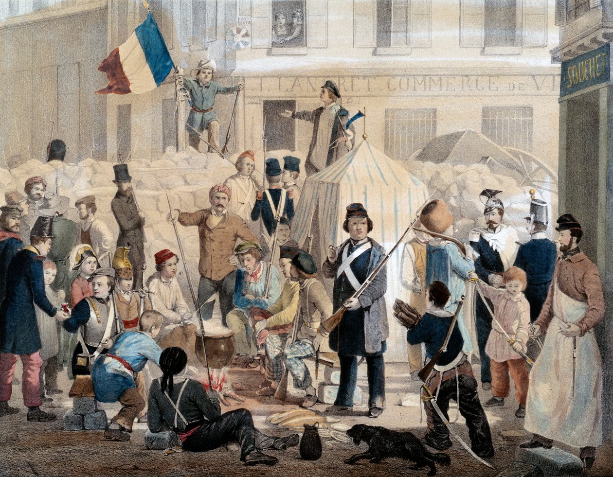 Revolution of 1848: Barricade de la rue Coquenard (February 25 作者 法语学校