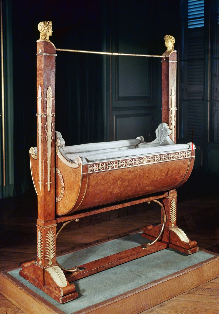 罗马之王的摇篮，来自Saint-Cloud，1811-15（榆木） 作者 法语学校