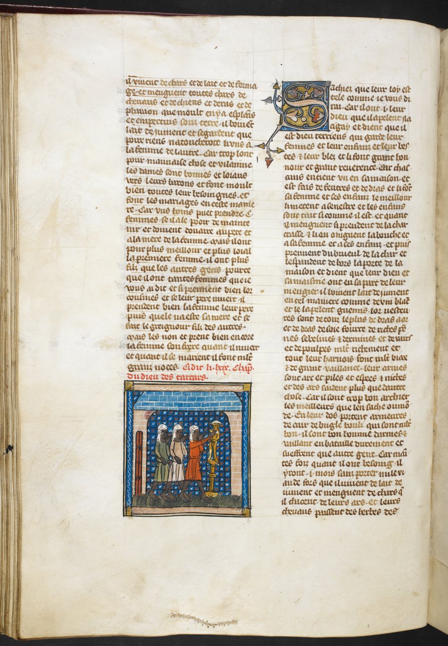Royal MS 19 D I，f.78v，罗马亚历山大散文，c.1333-40（牛皮纸） 作者 法语学校