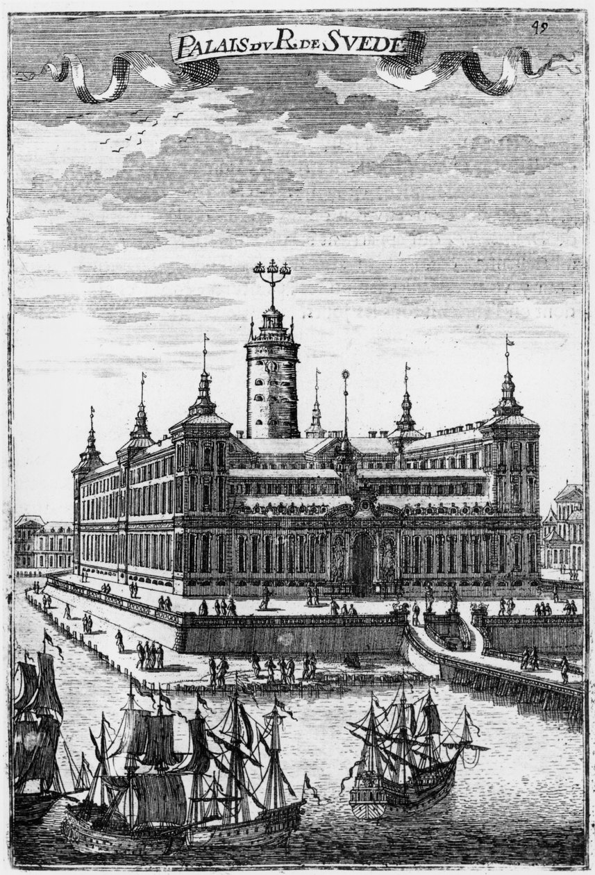 斯德哥尔摩王宫，插图来自描述de lUnivers by Allain Manesson Mallet（1630-1706）出版巴黎，1683年 作者 法语学校