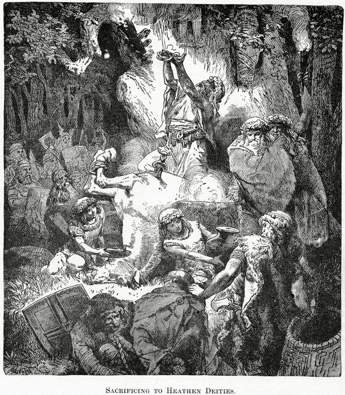 牺牲异教神灵，1890年 作者 法语学校