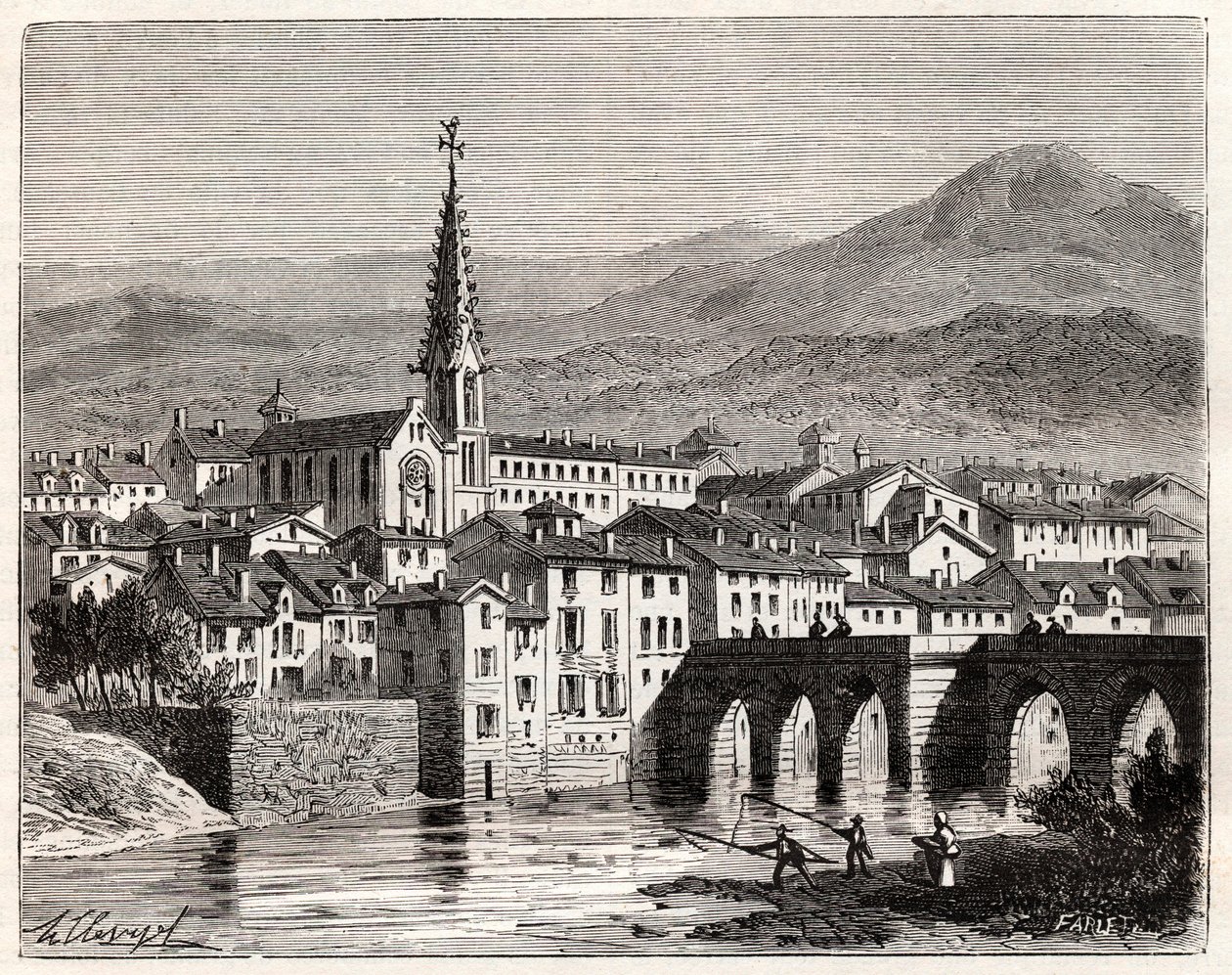 Saint-Antonin-Noble-Val (Saint Antonin Noble Val) - Languedoc-Roussillon-Midi-Pyrenee - engraving in “France illustree: geography, history, statistical administration” by V.A. Malt-Brown. 1884 作者 法语学校