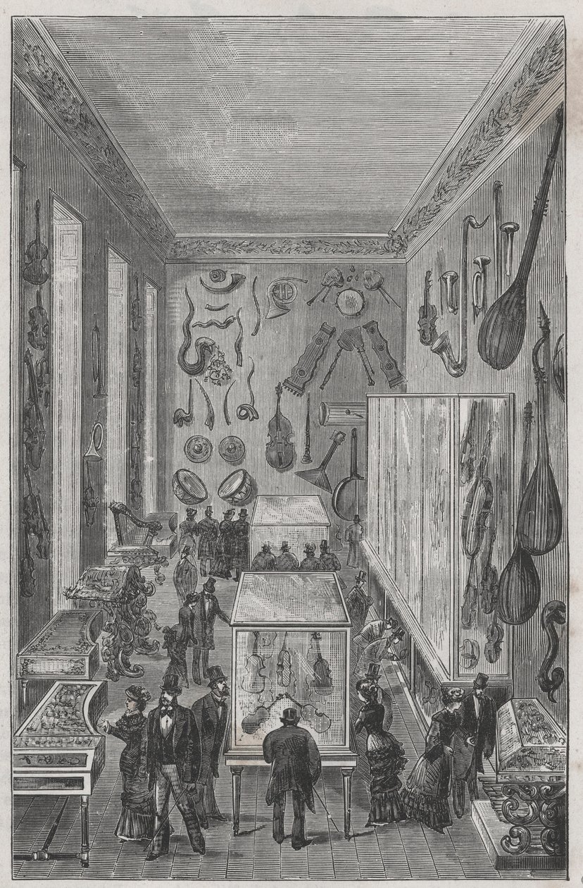 Salle du musee du conservatoire national de musique de Paris - Alexis Clerc的 "Sciences à la range de tous - physique et chimie populaires "中的版画 - 19世纪末 - 私人收藏 作者 法语学校