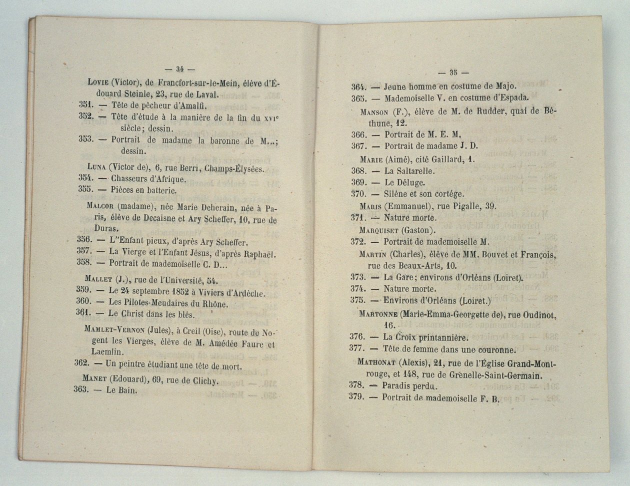 Salon des Refuses Manets Bath（Herb上的午餐）1863的目录条目 作者 法语学校