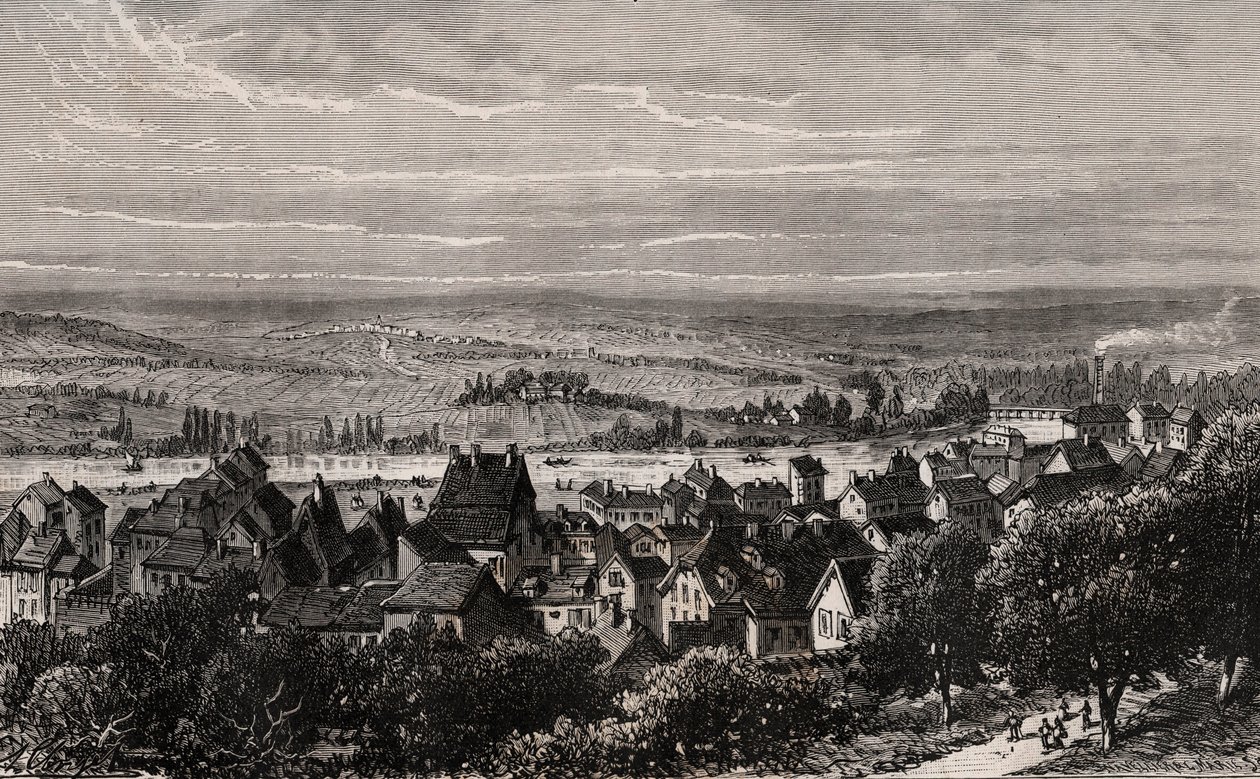 Sarreguemines - 摩泽尔 - 雕刻于V.A. Malt-Brown的 "La France illustrstree: geographie, histoire, administration statistique"。1884 作者 法语学校