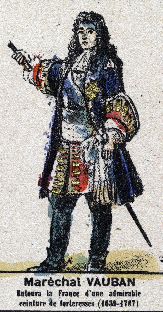 塞巴斯蒂安-勒普雷斯特-德-沃邦（Sébastien Le Prestre de Vauban）（1633-1707），法国总理。在 "1643年至1895年法国国王和王后以及杰出人物画廊 "中，埃皮纳尔的图像。 作者 法语学校