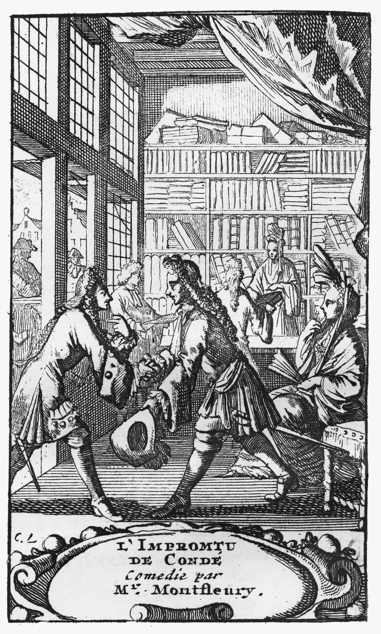 由Montfleury的HoteldeCondé酒店的LImpromptu拍摄的场景，取自1735年Monsieur de Montfleury的作品 作者 法语学校