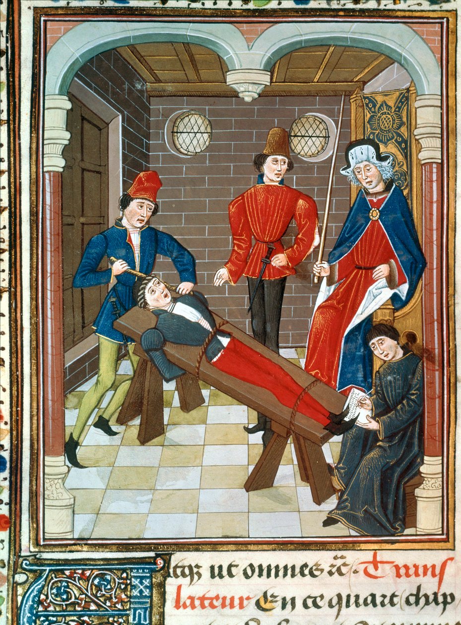 审讯和刑架惩罚场景 作者 法语学校