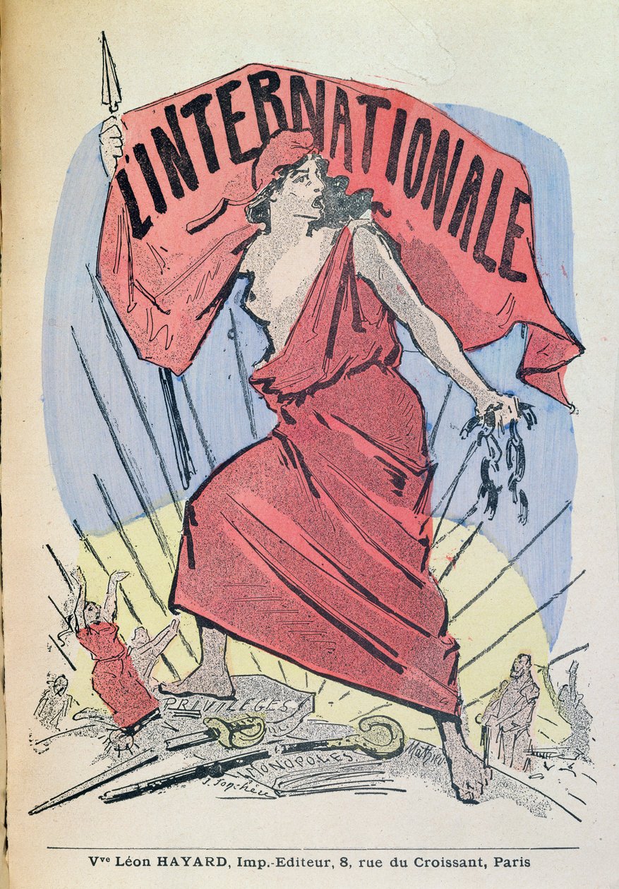 歌曲LInternationale的评分，c.1900（彩色雕刻） 作者 法语学校