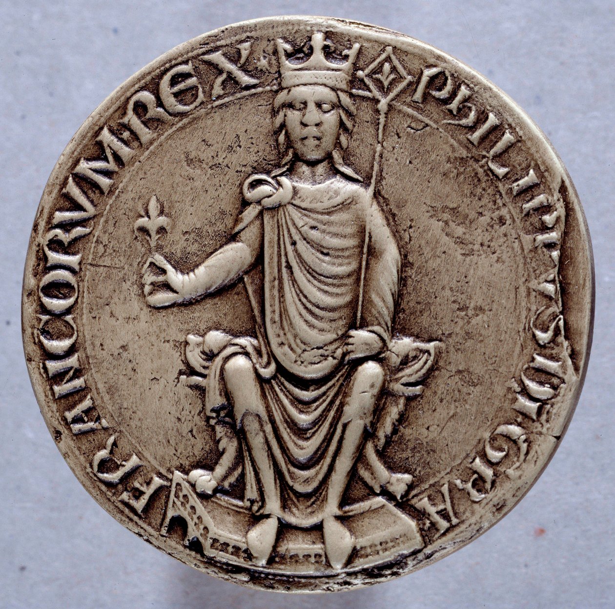 菲利普二世国王印章 Philippe Augustus (1165-1223) 13 世纪巴黎，国家档案馆 作者 法语学校