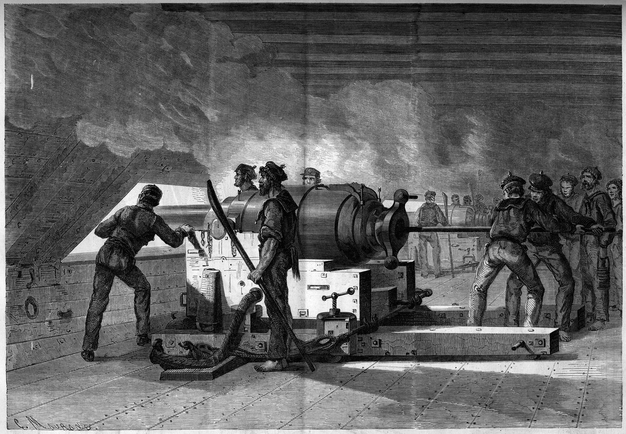 Secession War (1861-1865) or American Civil War - Naval Battle of Hampton Roads (Virginia) - March 8-9 作者 法语学校