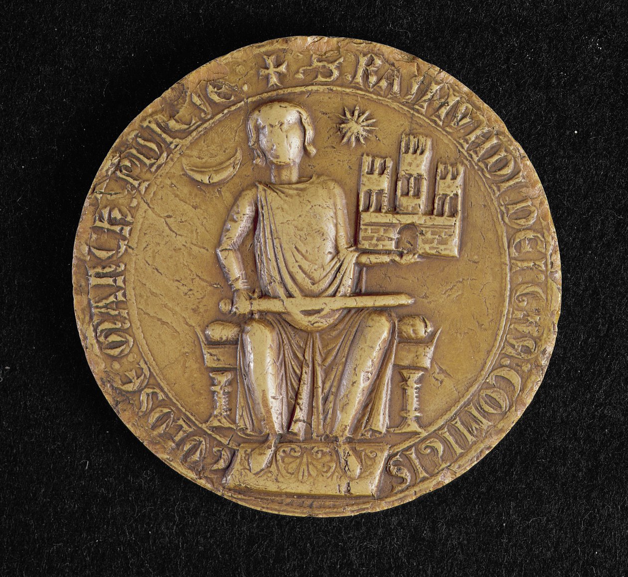 图卢兹Raymond VII（1197-1249）的第二印章（蜡） 作者 法语学校