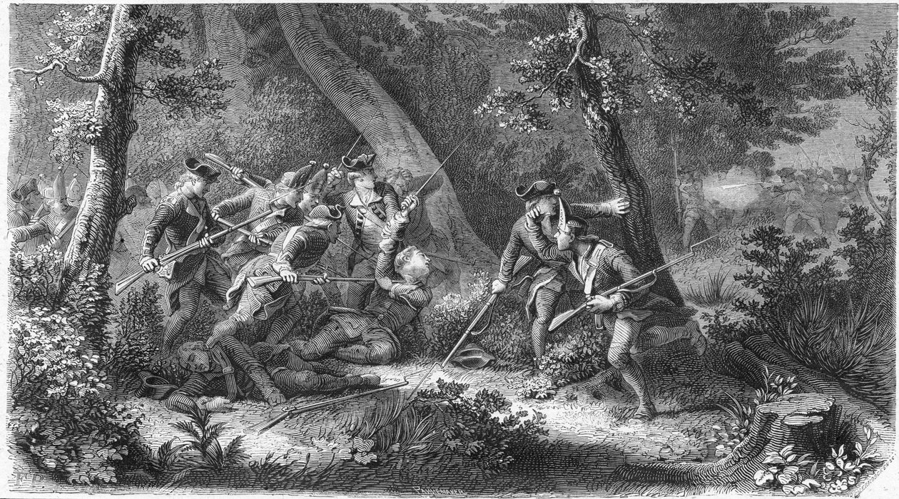 七年战争（1756-1763）：被称为阿萨斯骑士的路易斯-阿萨斯-杜-梅尔库（1733-1760）之死，法国上尉，10月16日 作者 法语学校
