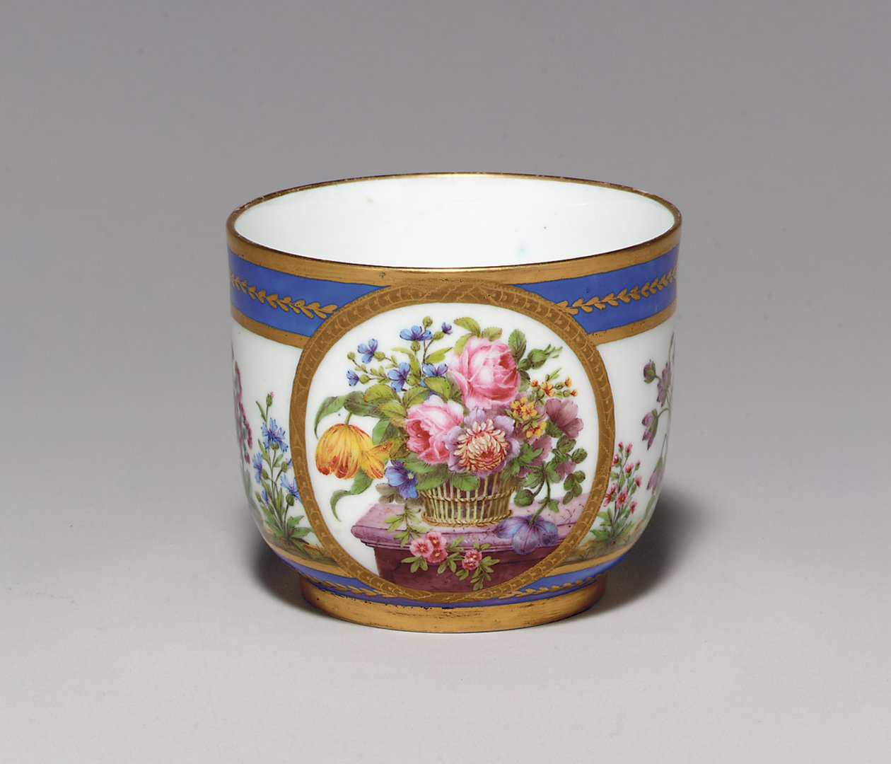 Sevres Beau Bleu糖罐，画家为Nicquet的商标，吉尔德为Vande的商标，1789年 作者 法语学校