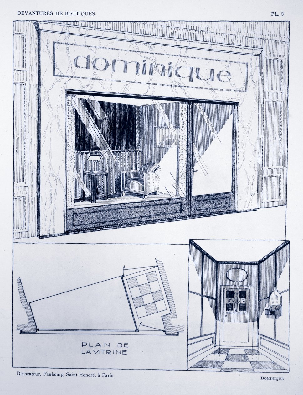 店面，平面2，店面插图由Louis-Pierre Sezille，巴黎，1927年 作者 法语学校