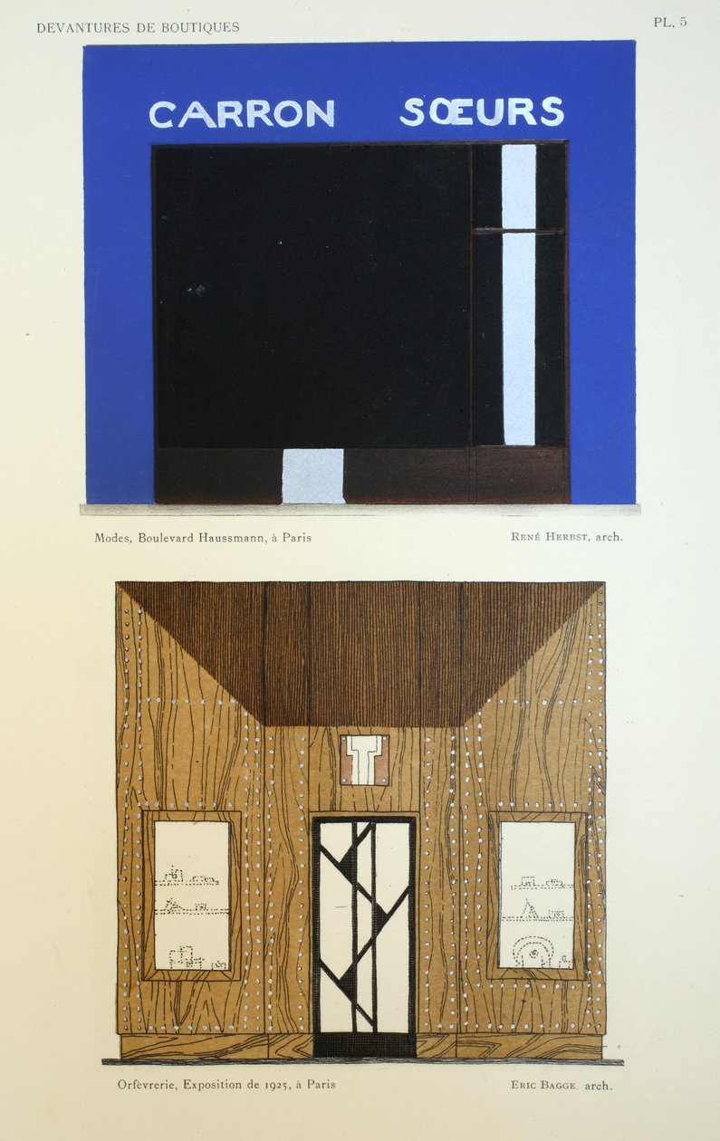 商店前面，店面插图来自Louis-Pierre Sezille，巴黎，1927年 作者 法语学校