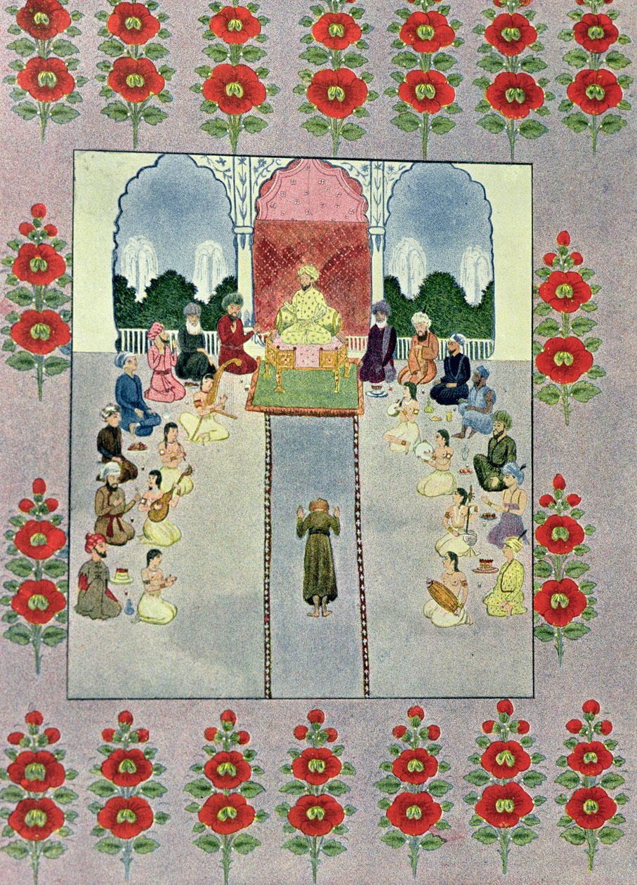 Sinbad the Sailor接受Sinbad the Porter，为Sinbad the Sailor画图，来自The Arabian Nights，1895（彩色版画） 作者 法语学校