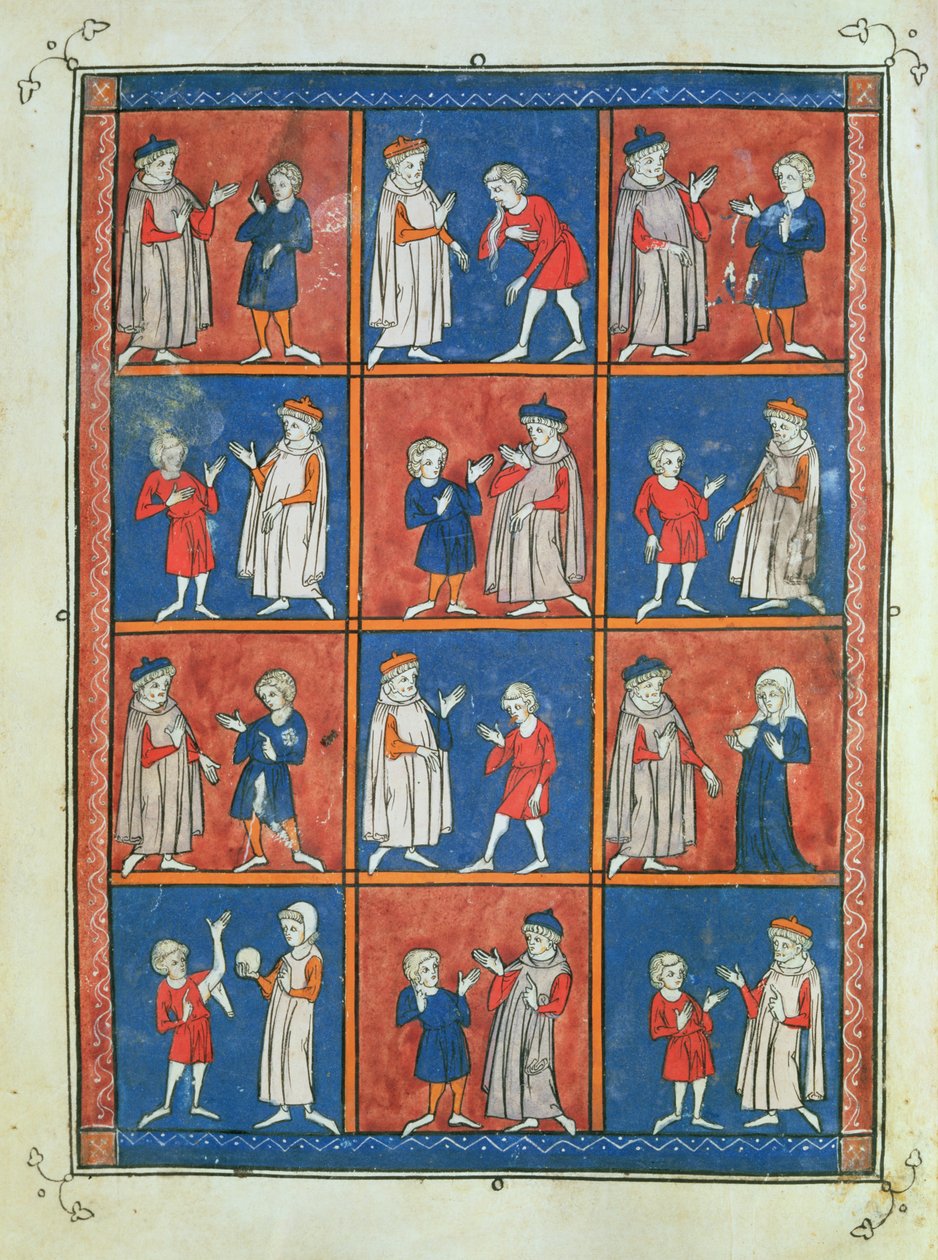 Sloane 1977 fol.51v 《十二病症》，选自罗吉尔-德-萨勒内的作品《Chirurgia》。 作者 法语学校