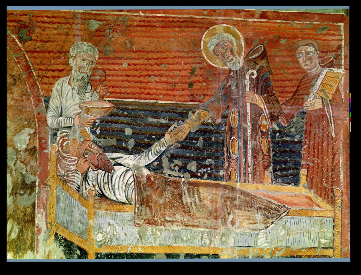 St. Severinus（d.507）在Chateau-Landon教堂治疗克洛维斯一世（465-511）12世纪原版的副本（另见240221） 作者 法语学校