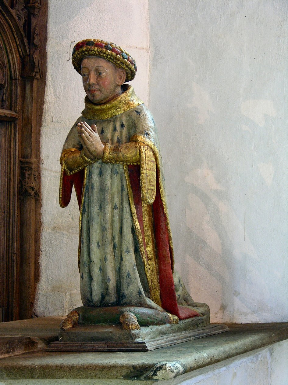 Jean V，Duc de Bretagne（彩色木）的雕像 作者 法语学校