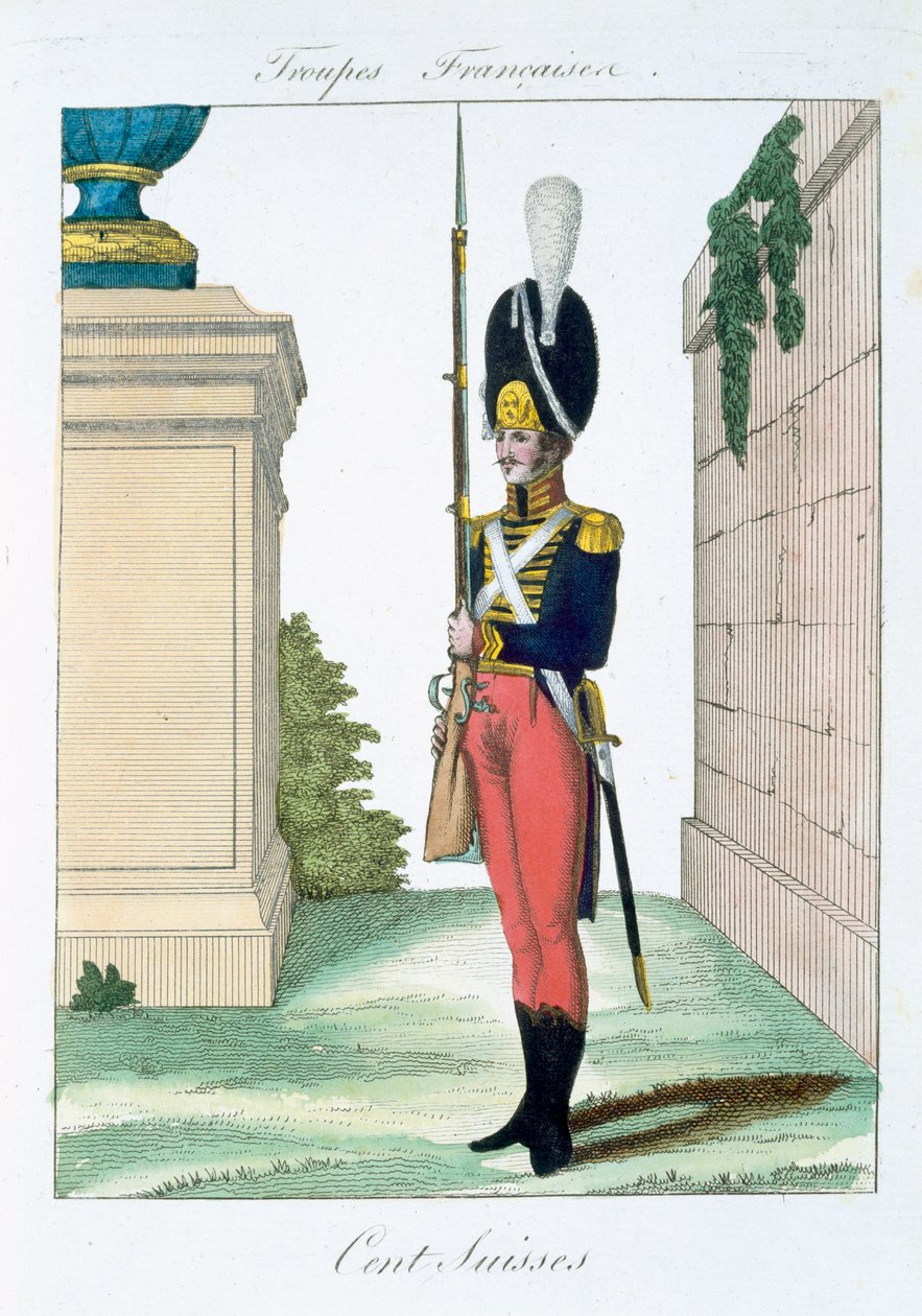 Swiss Centurian，来自法国军队，酒吧。在巴黎巴塞特，1790年 作者 法语学校