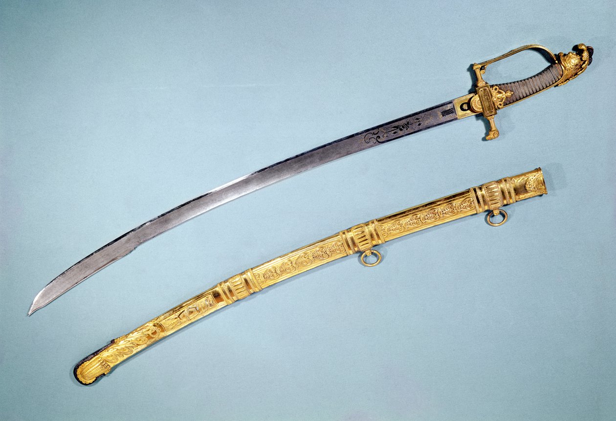 通过Directoire（金属）给拿破仑一世（1769-1821）的剑 作者 法语学校