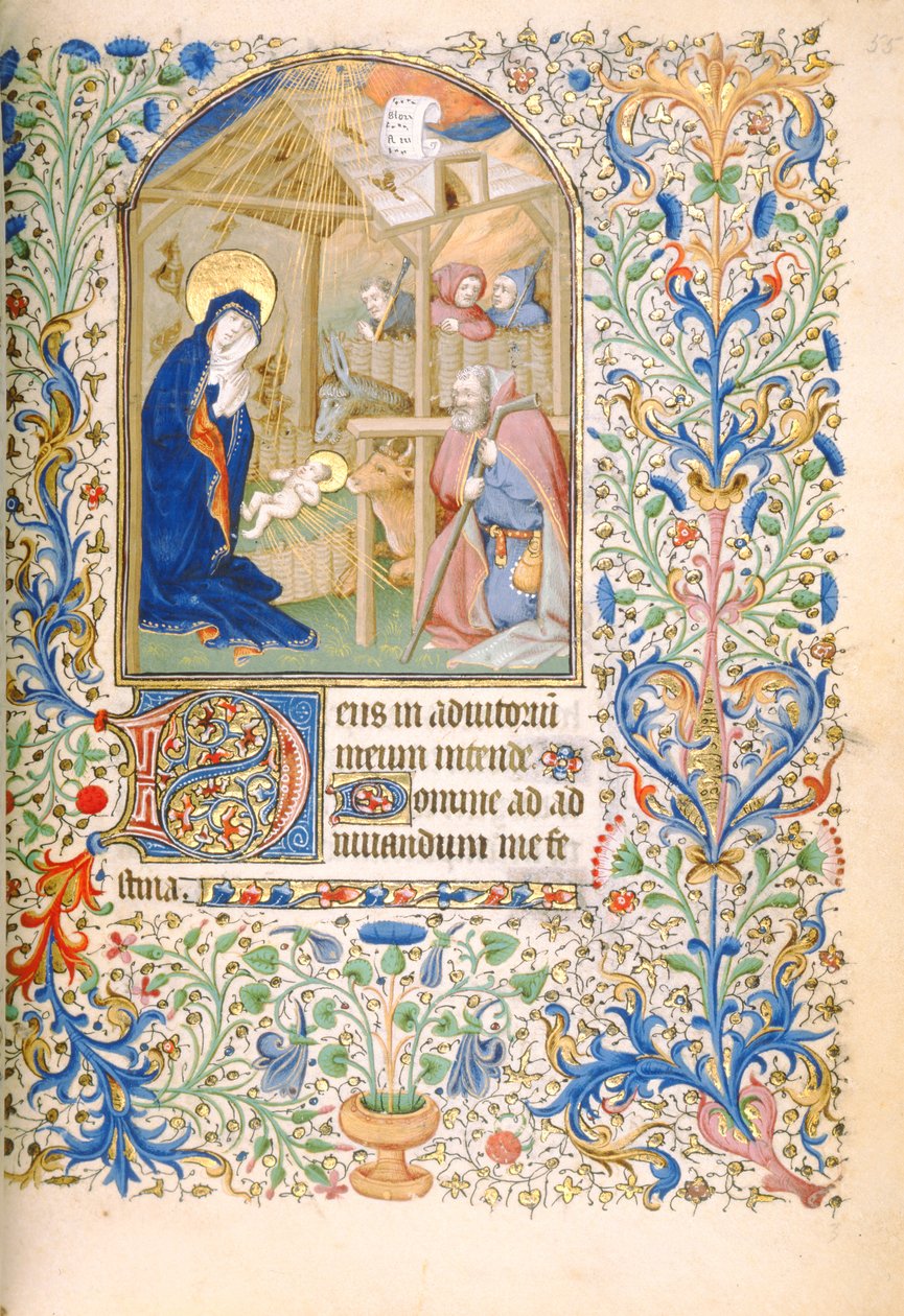 T.2629 Ms 63 f.55r The Nativity（Use of Paris）c.1460 作者 法语学校