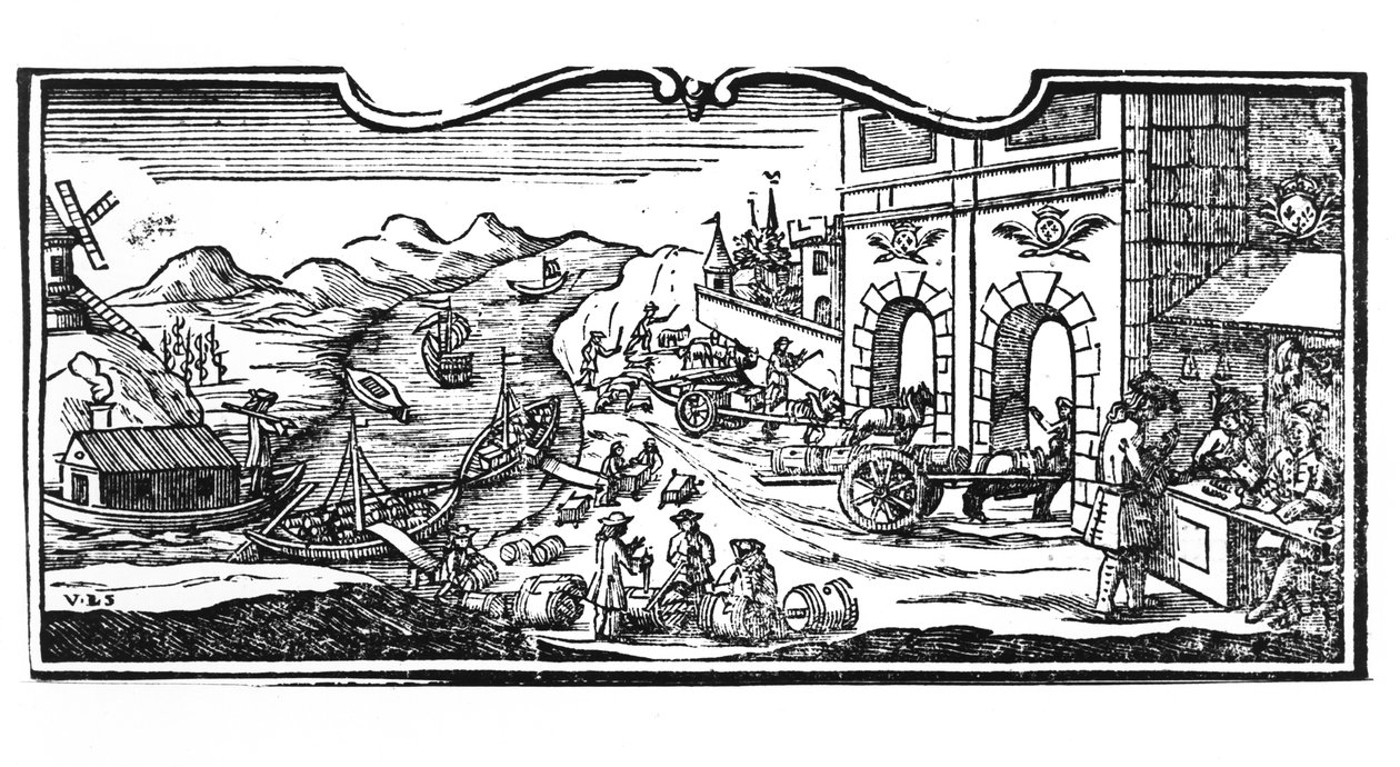 1709年3月22日国家委员会法令，1739年巴黎国务委员会登记处（详细信息）的葡萄酒和烈酒城入口税务局（见 作者 法语学校