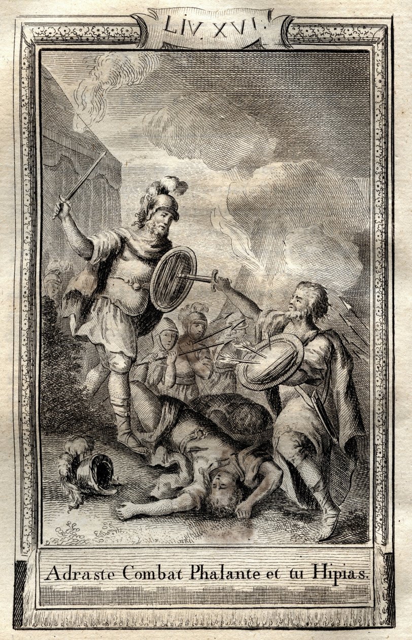 Telemaque surmonte Hippias--1798年蒙内在Francois de Salignac de La Mothe-Fenelon dit Fenelon的 "Les Aventures de Telemaque, fils d