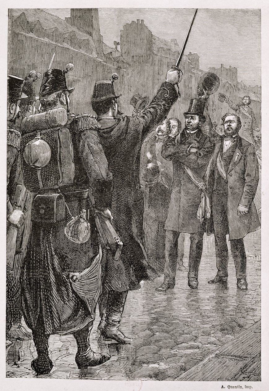 1851年12月4日，圣安东尼路障中的Victor Schoelcher（1804-93）被捕 作者 法语学校