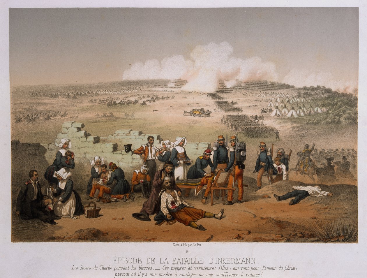 1854年11月5日，Inkermann的战斗，来自克里米亚的战争，由巴黎Lemercier et Cie出版，1856年 作者 法语学校