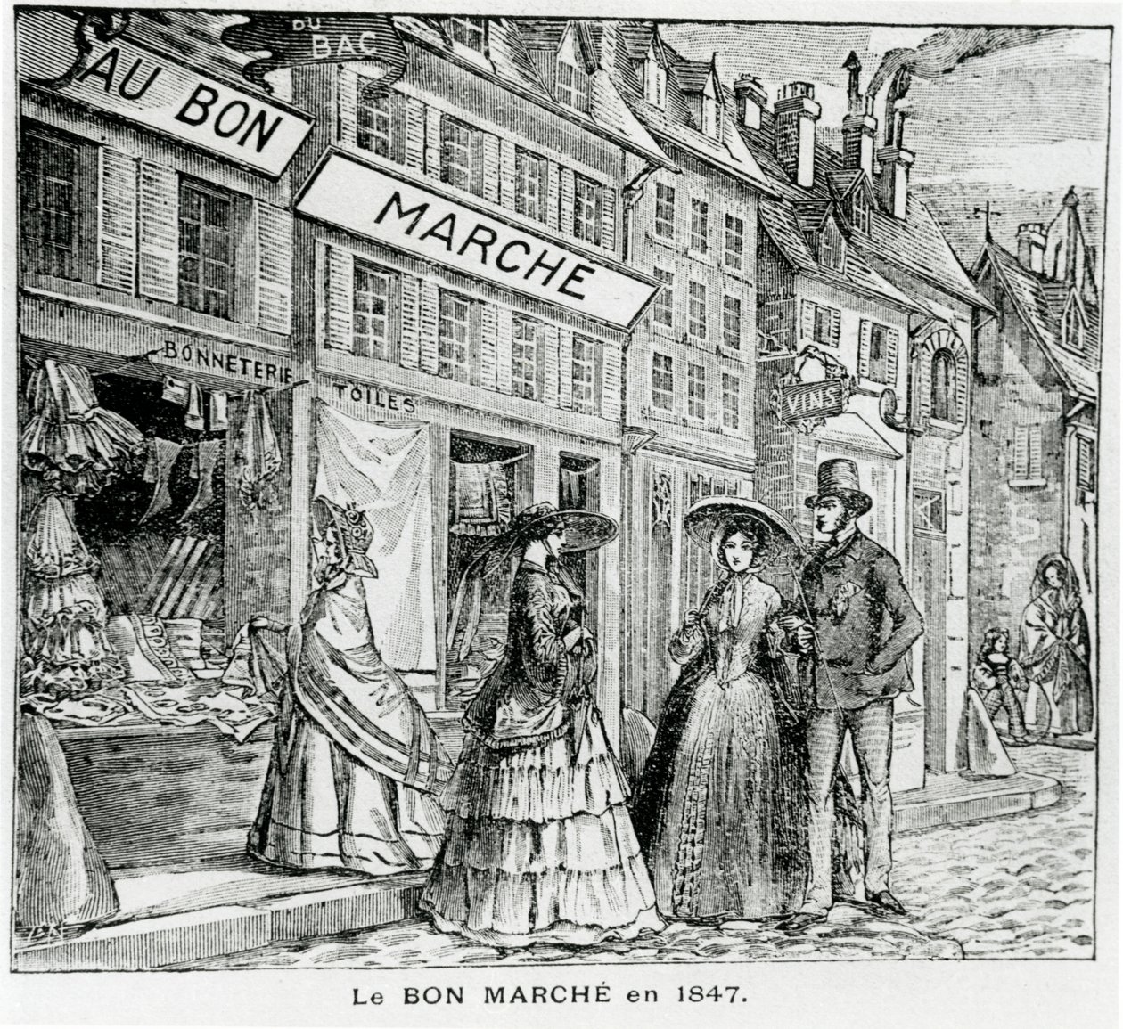 1847年巴黎rue du Bac的BonMarché商店 作者 法语学校