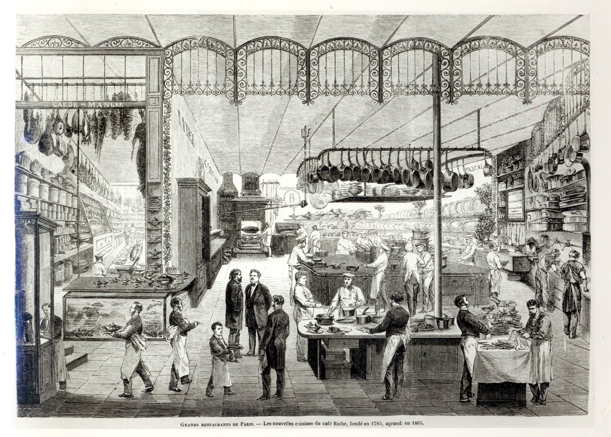 Cafe Riche新厨房，1866年 作者 法语学校