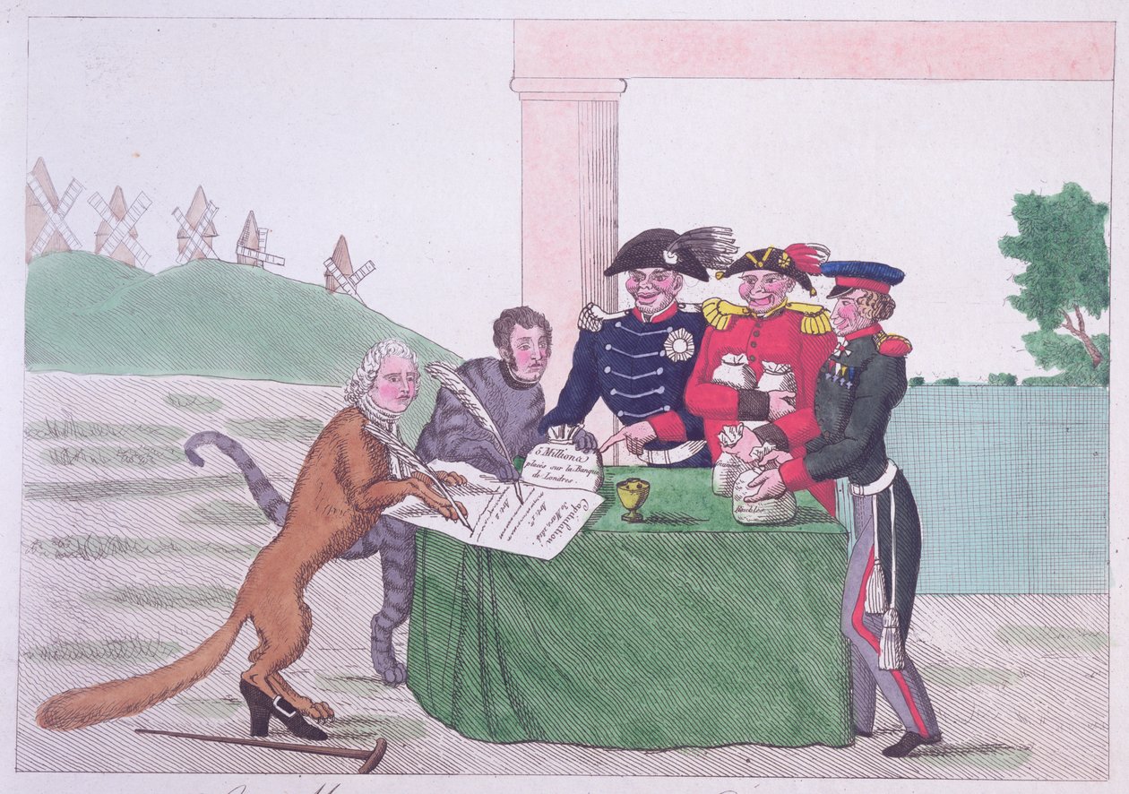 1814年3月30日Charles Maurice de Talleyrand-Perigord（1754-1838）的投降漫画 作者 法语学校