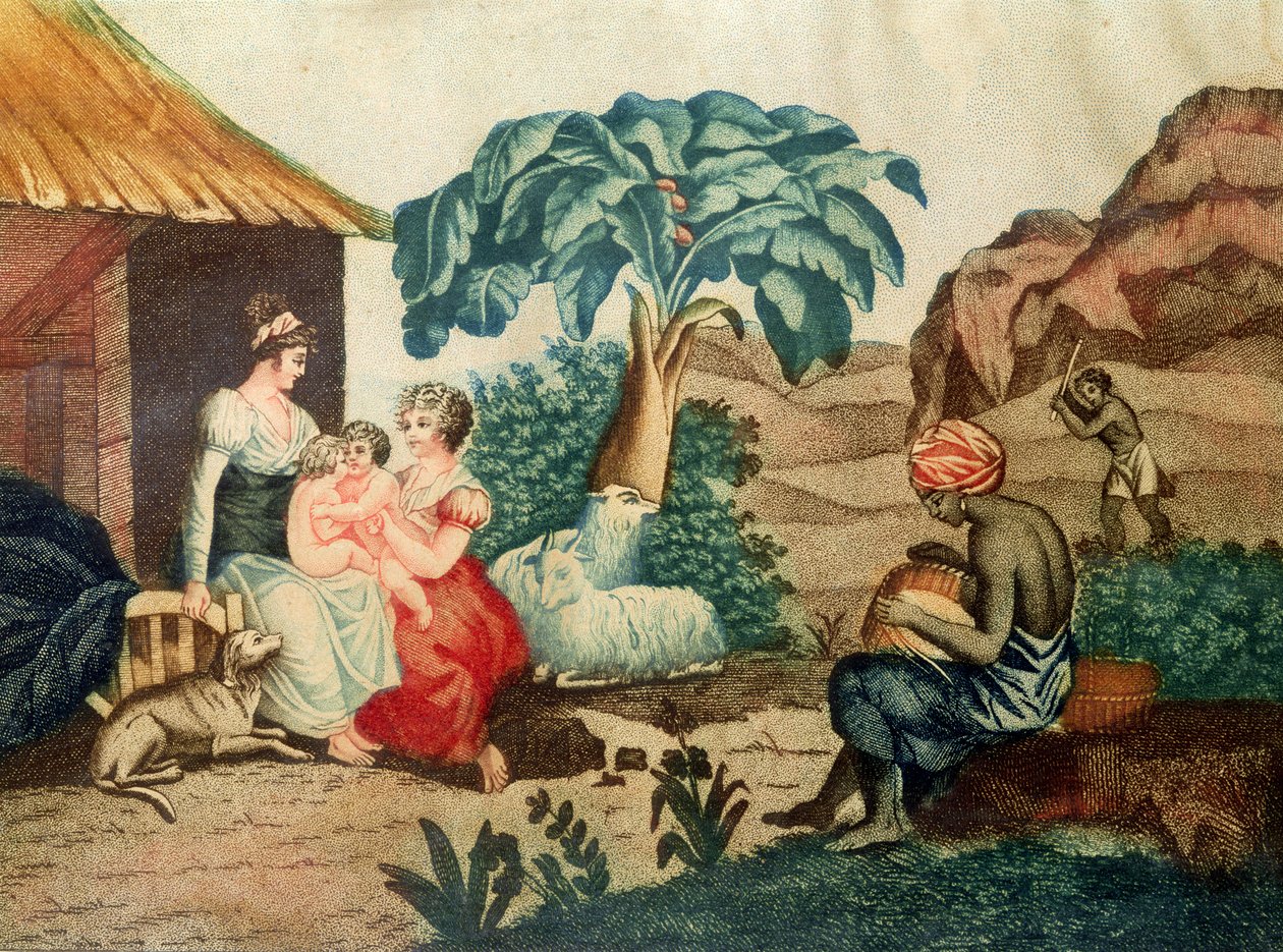 Paul和Virginie的童年，来自Henri Bernardin de Saint-Pierre的“Paul et Virginie”（1737-1814） 作者 法语学校