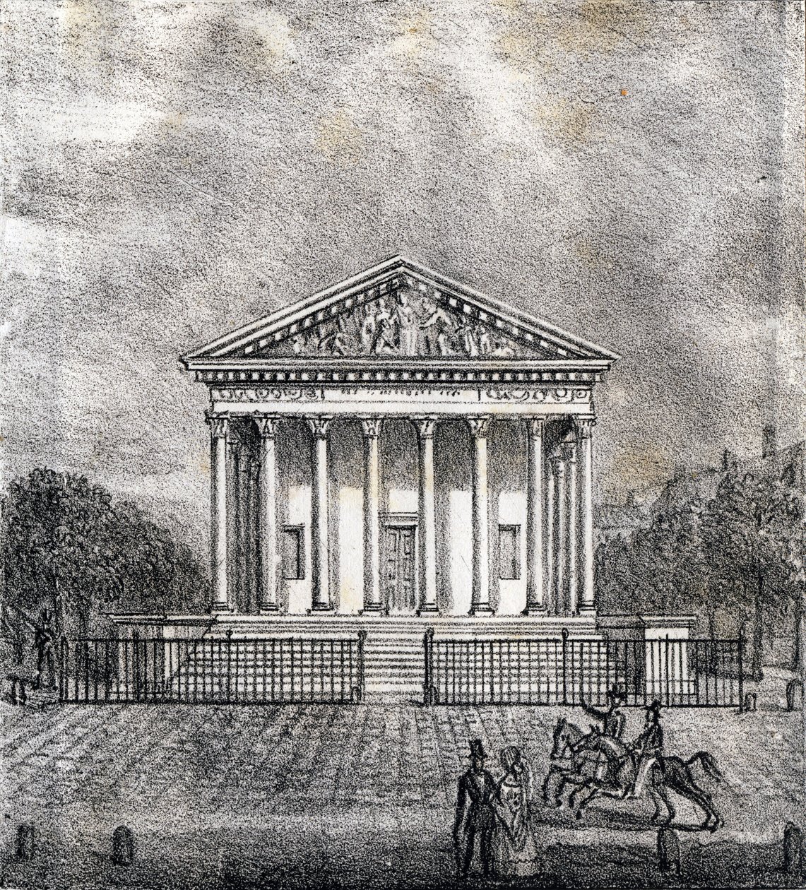 玛德莱娜教堂--"Alphabet Picturesque des Monumens de Paris"，约 1840 年（雕刻） 作者 法语学校