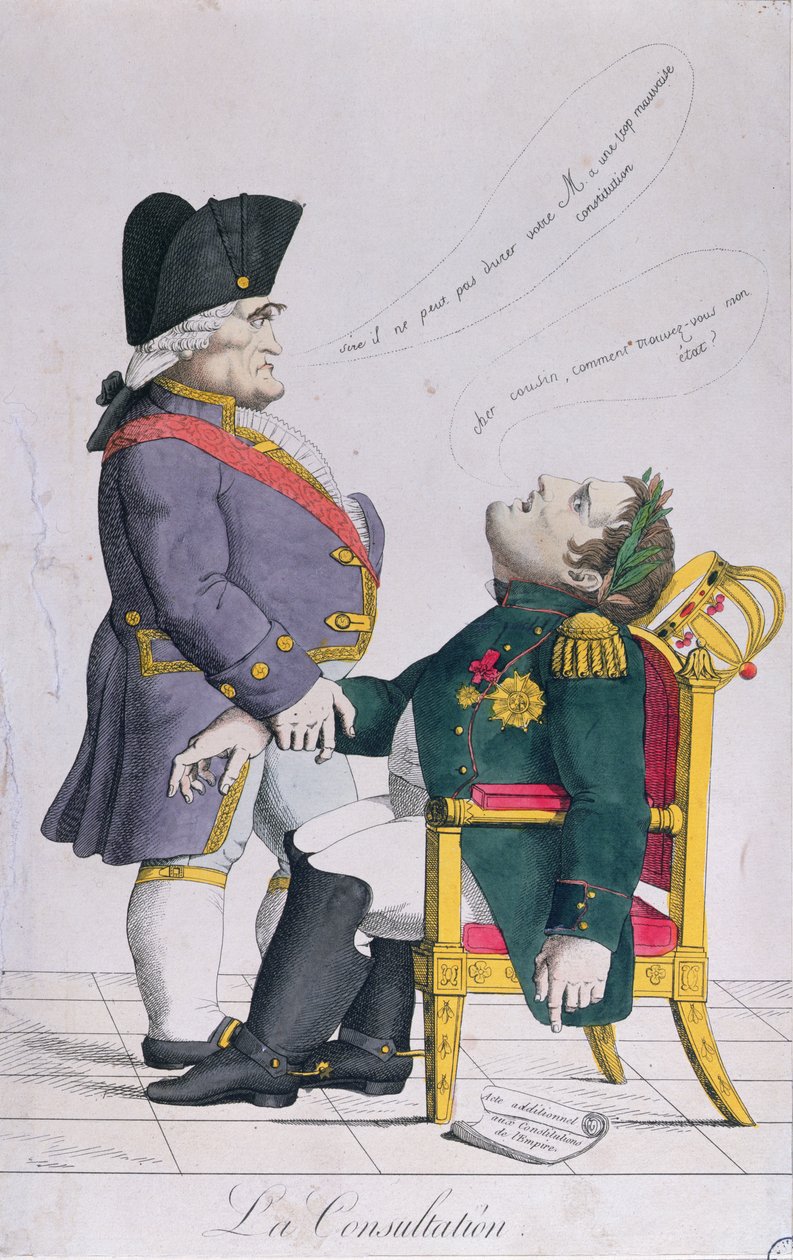 咨询，漫画的Cambaceres（1753-1824）和拿破仑（1769-1821）c.1810-14 作者 法语学校