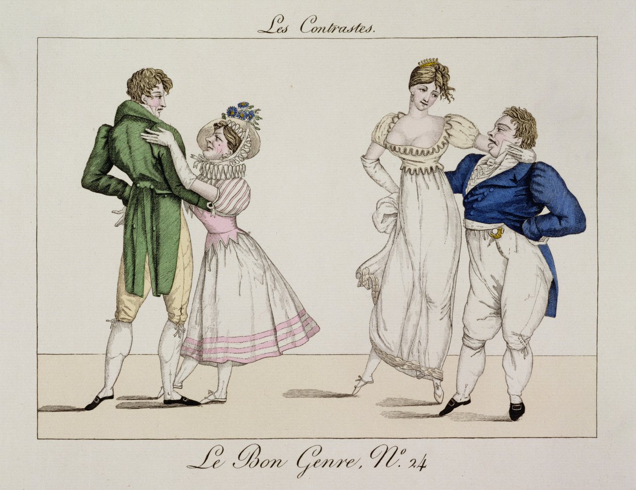 对比度，1811年Le Bon Genre的24号板块 作者 法语学校