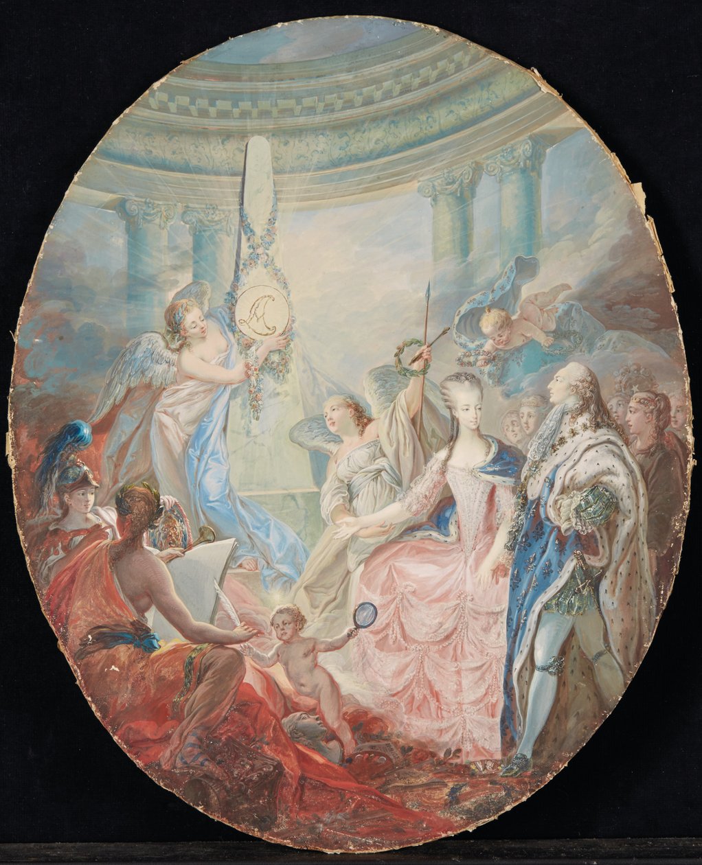 1774年后，在玛丽·安托瓦内特（Marie-Antoinette）的陪伴下，路易十六加冕 作者 法语学校