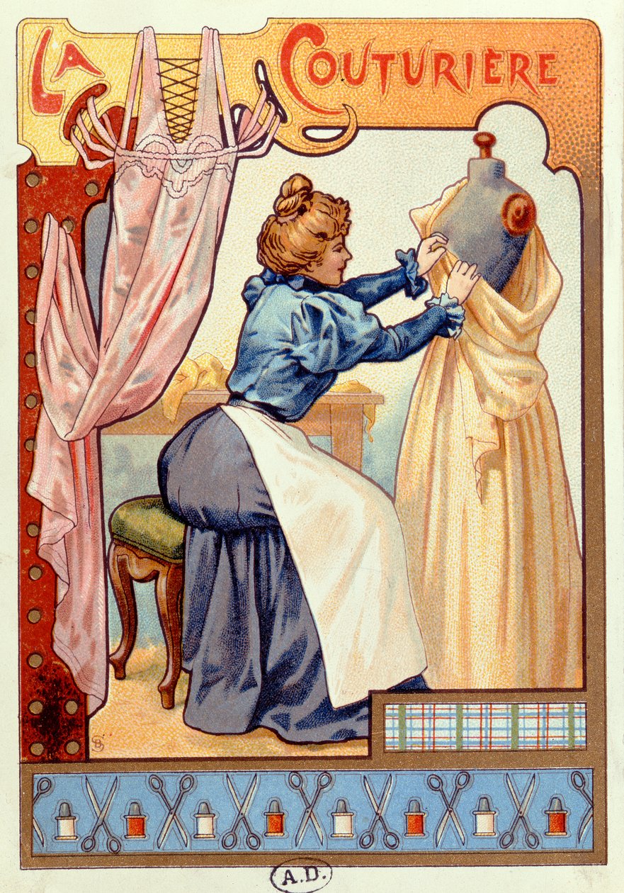 女装设计师，1899年 作者 法语学校