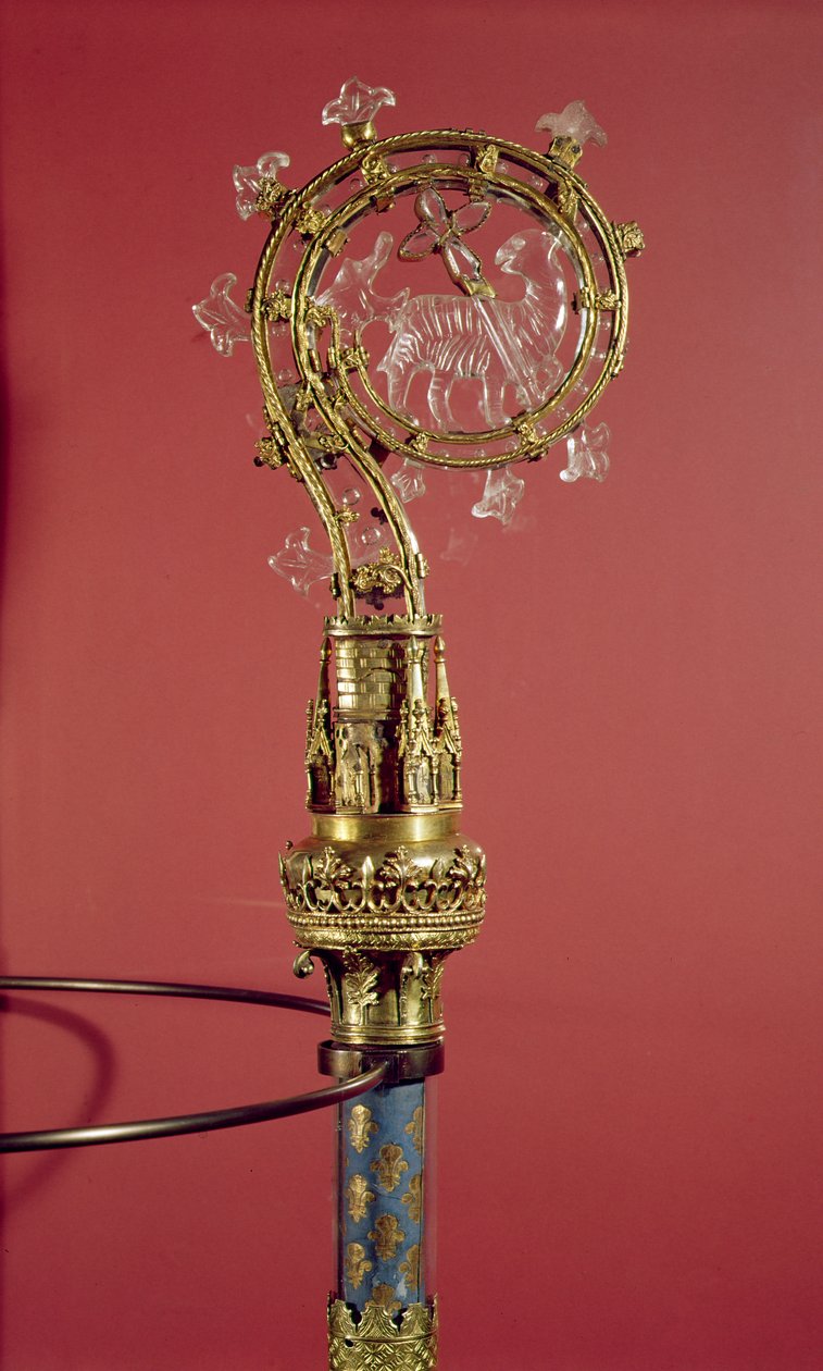 Cistercian Convent Abbaye du Lys的Abbesses的Crozier（银色镀金和水晶） 作者 法语学校