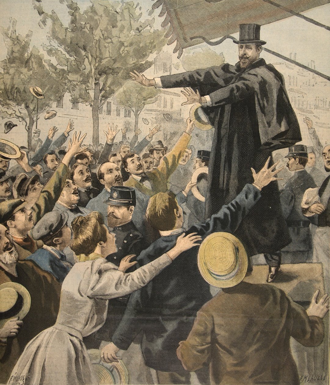Deroulede会议：在出口处，插图来自Le Petit Journal：Supplement illustre，1898年10月9日 作者 法语学校